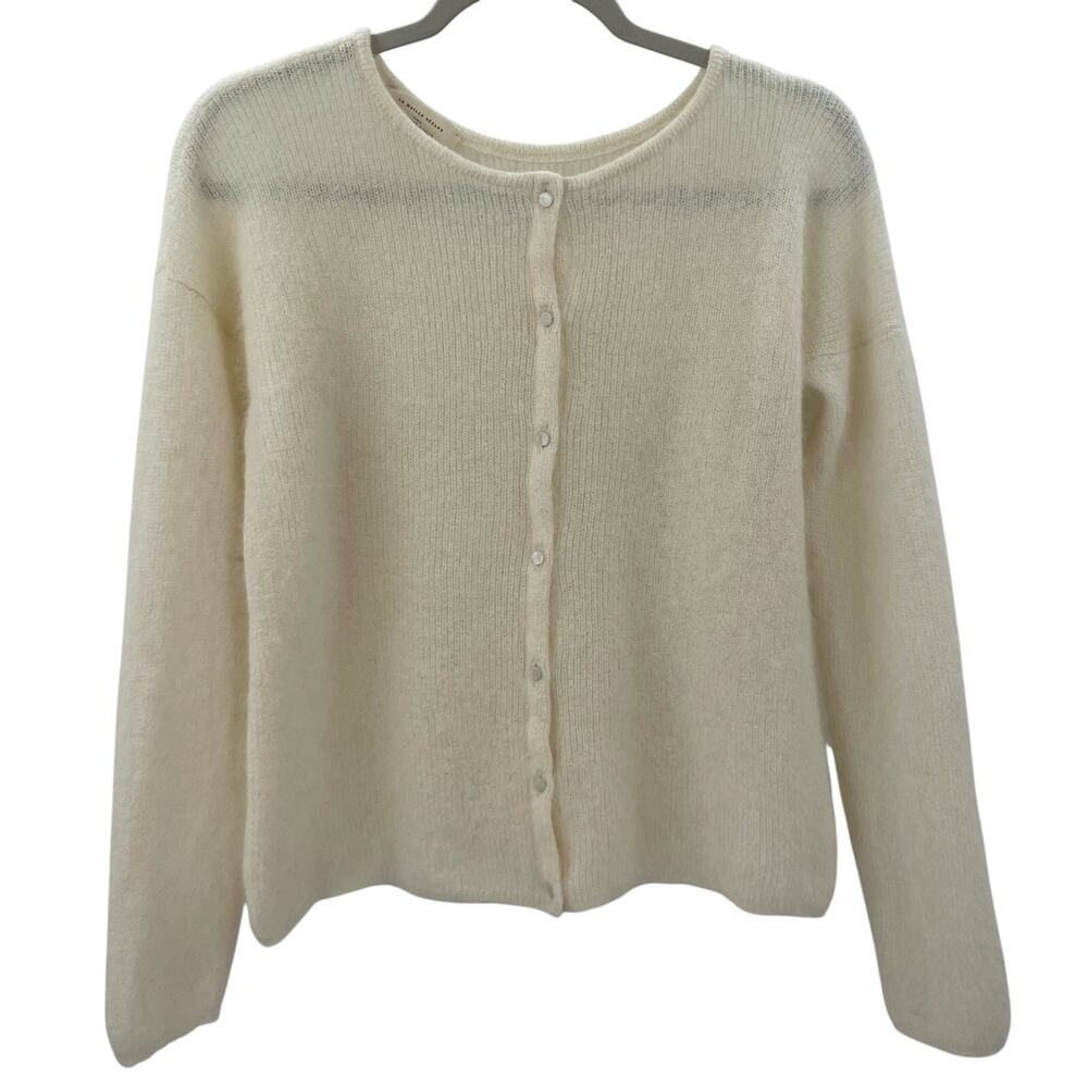 Sezane Gaspard Cardigan Sweater Ecru Mohair Alpaca Blend M - Picture 4 of 10